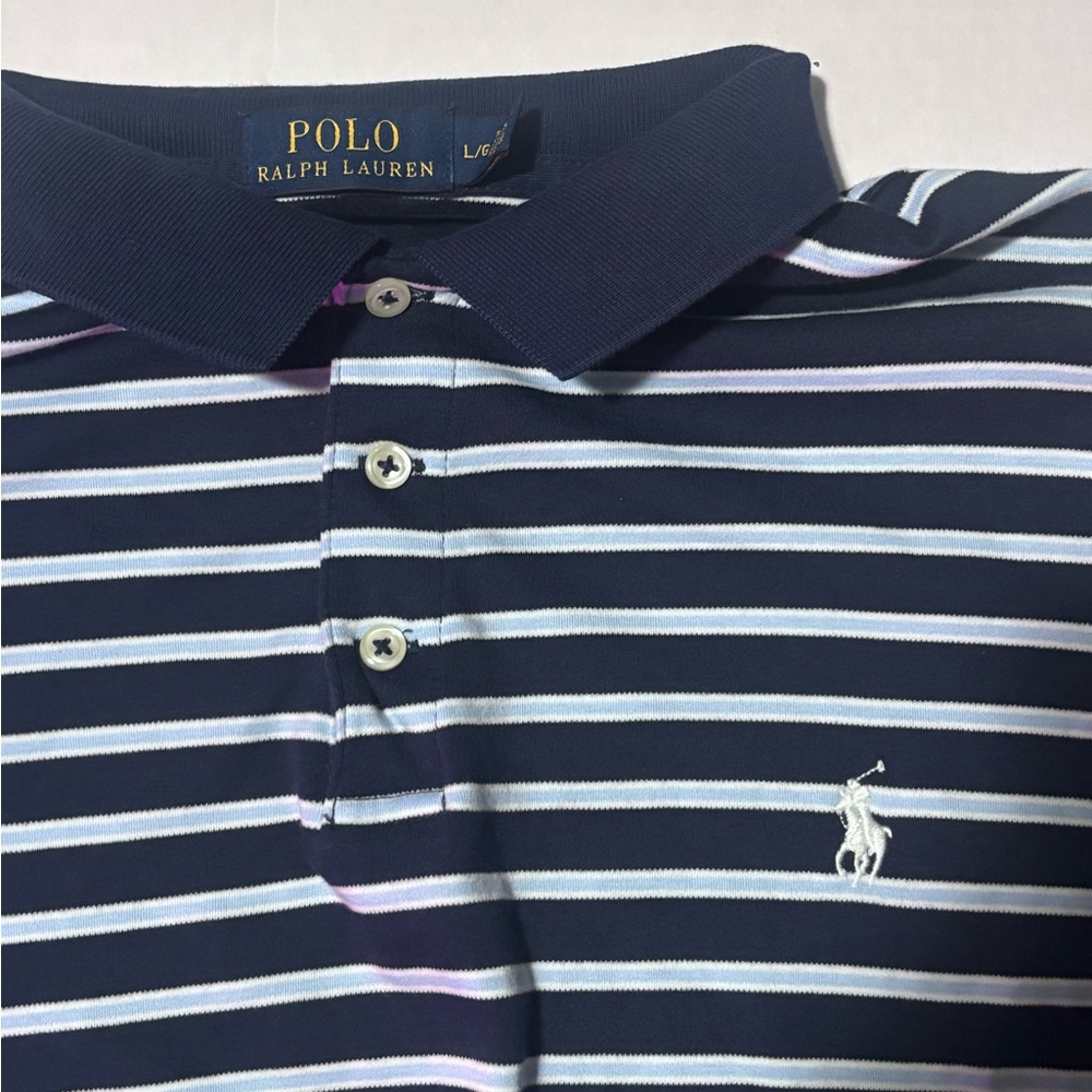 Ralph Lauren Polo in Navy and White Stripes men’s large - Picture 3 of 5